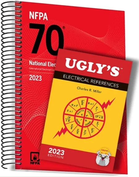 NFPA 70, National Electrical Code, 2023 Edition, Spiralbound With Index Tab + Ugly’s Electrical References, 2023 Edition Spiral-bound