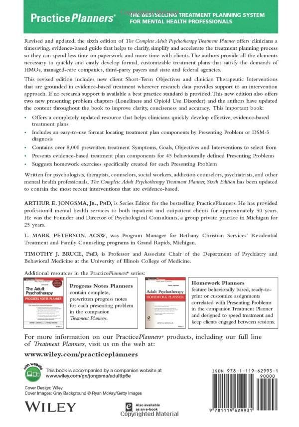 The Complete Adult Psychotherapy Treatment Planner 6th Edition - Image 2