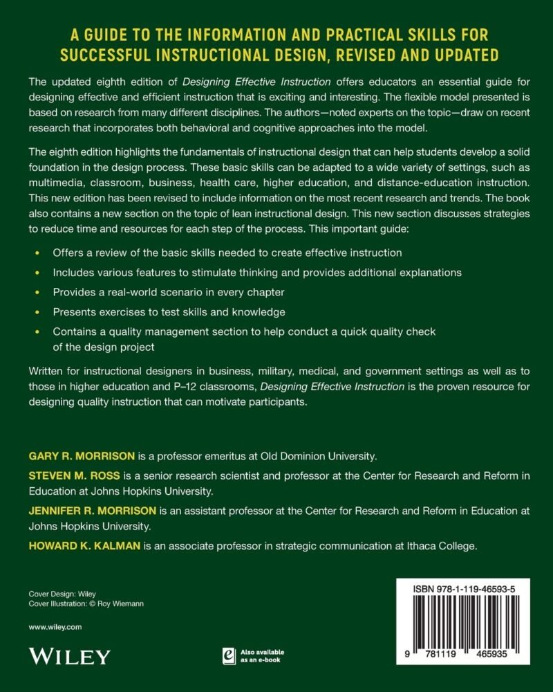 Designing Effective Instruction 8th Edition - buybooksy